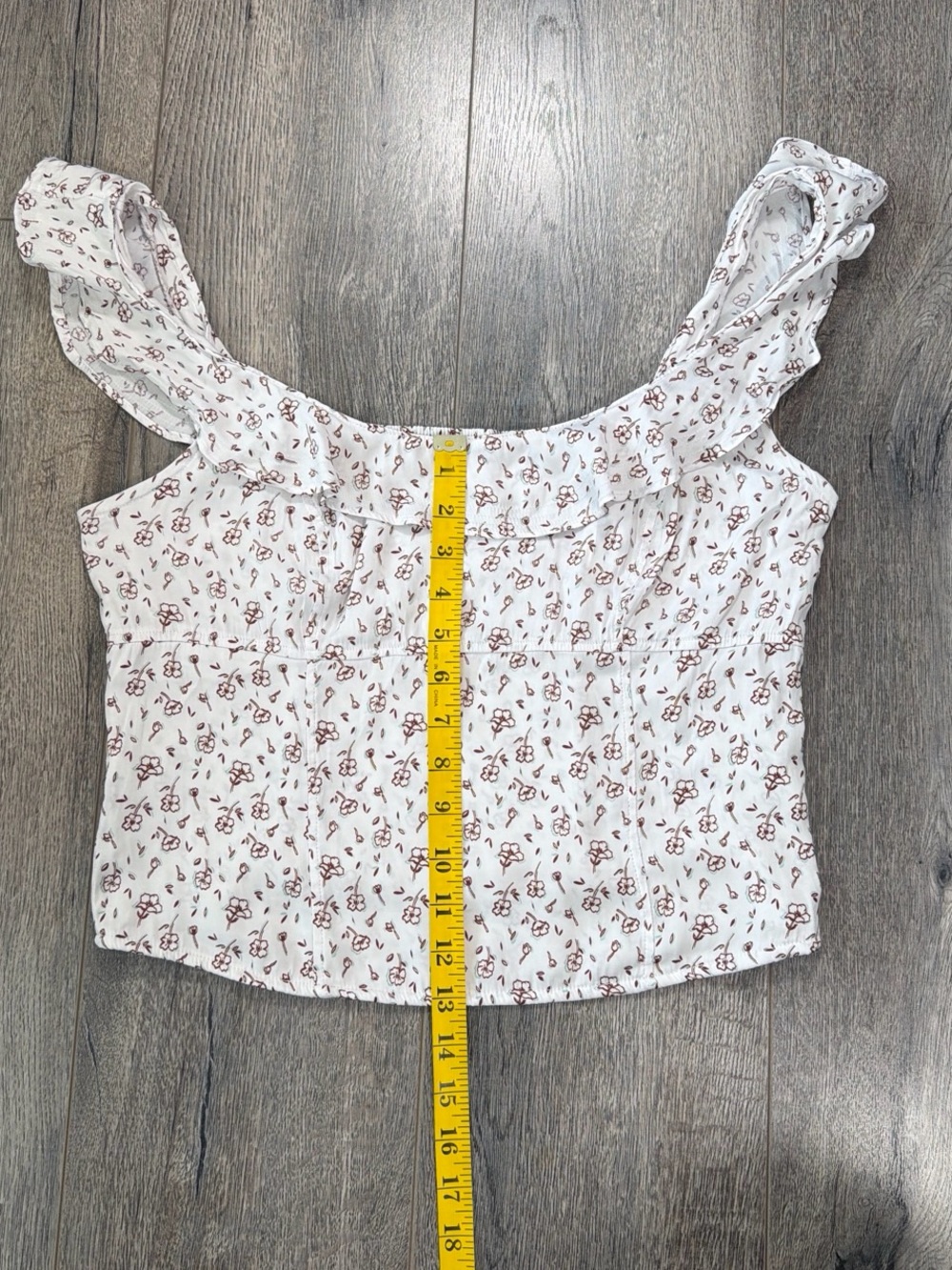 Free People White Floral Ruffle-Trim Camisole - Picture 4 of 8